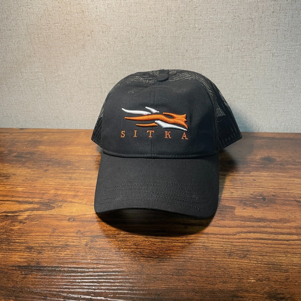 Sitka Gear Lo-Pro Low Profile Trucker Hat Black Mesh Snapback